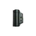 Black plastic flashlight holder with mounting hardware for first responders, Coyote Brown