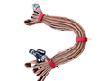 Close-up of the 24” Individual Hose Strap (Red) - FFHS-R24 showcasing its heavy-duty Velcro and metal ring, perfect for securing fire hose strap bundles.