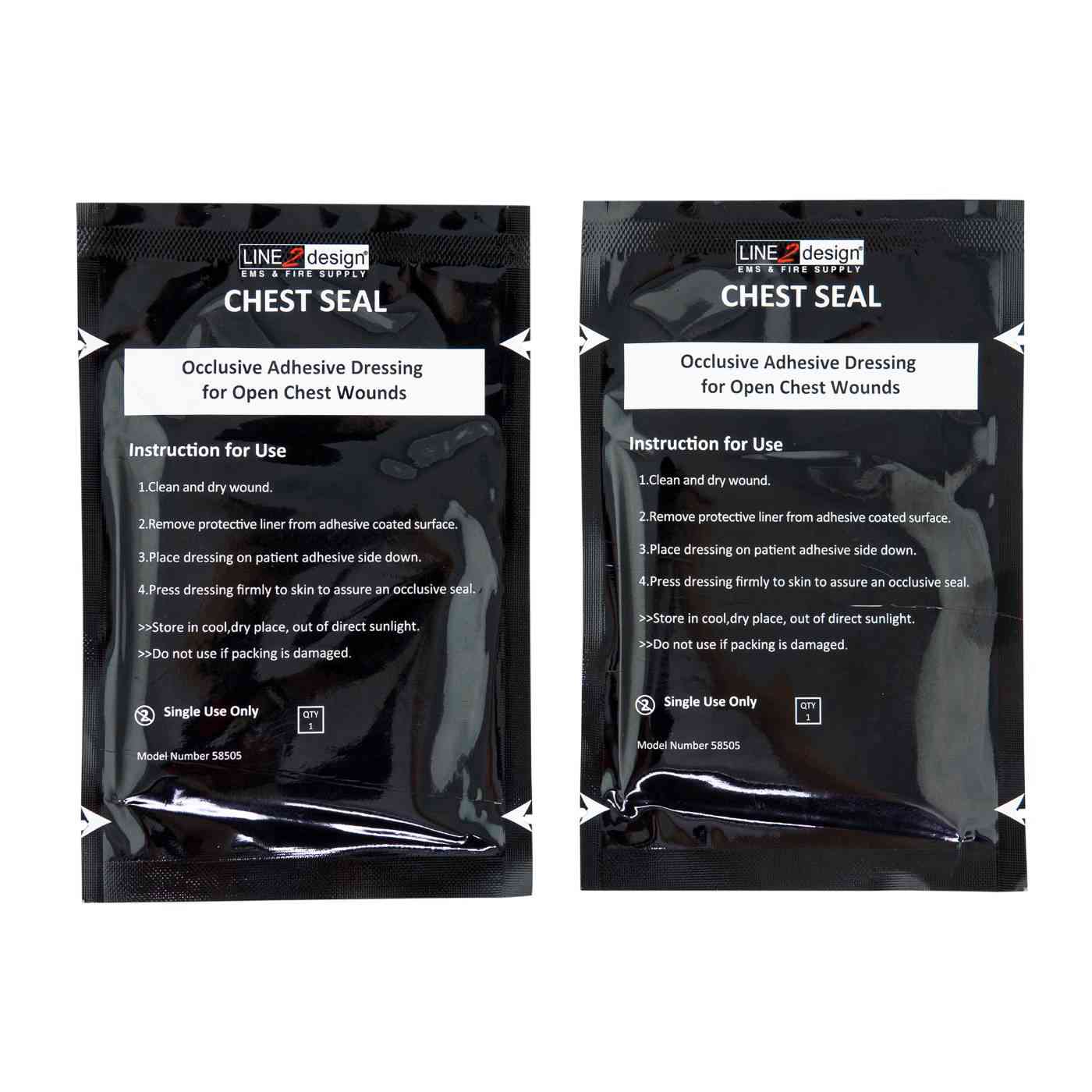 Chest Seal, Occlusive Dressing, Open Chest Wound, Trauma First Aid, 2 Pack