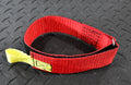 Detailed view of the 24” Individual Hose Strap (Red) - FFHS-R24 demonstrating its precision design for fire hose strap organization.