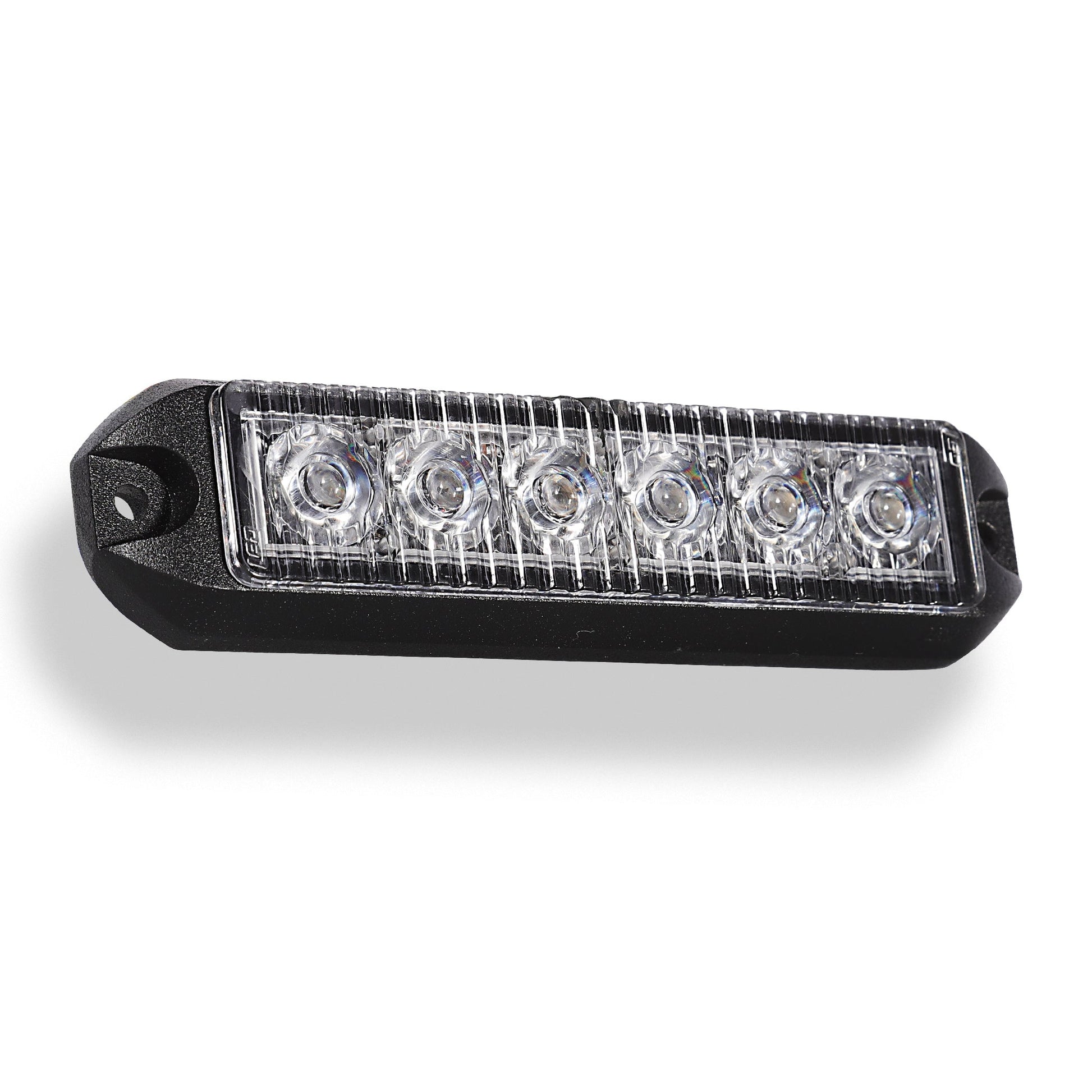 Close-up of 6 LED Emergency Vehicle Grill Warning Light Head, featuring bright LEDs and versatile signaling patterns for effective emergency vehicle lights.