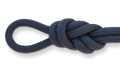 1/4 inch boat rope displayed on a dock, demonstrating its use in marine environments.