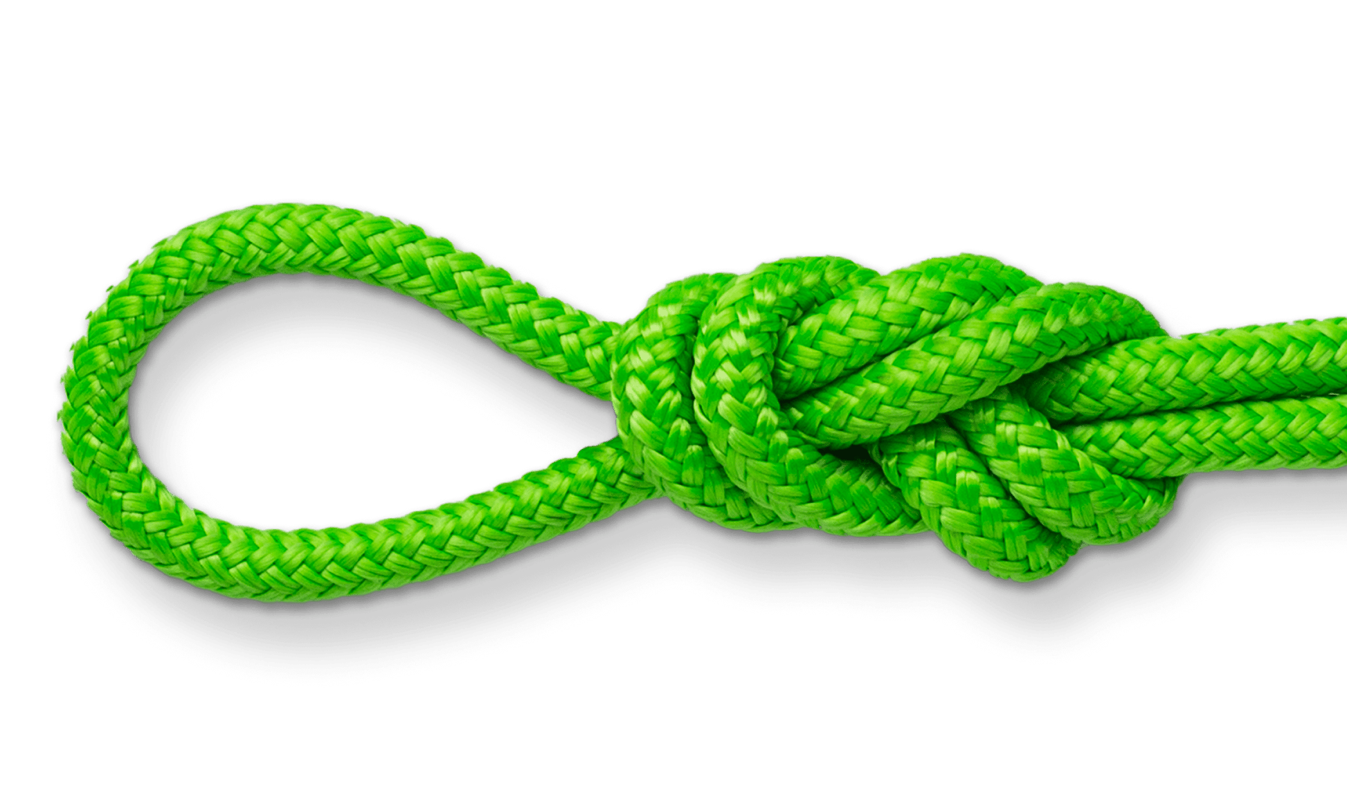 Durable double braid of 1/4 inch boat rope emphasizing its strength and shock absorbency.
