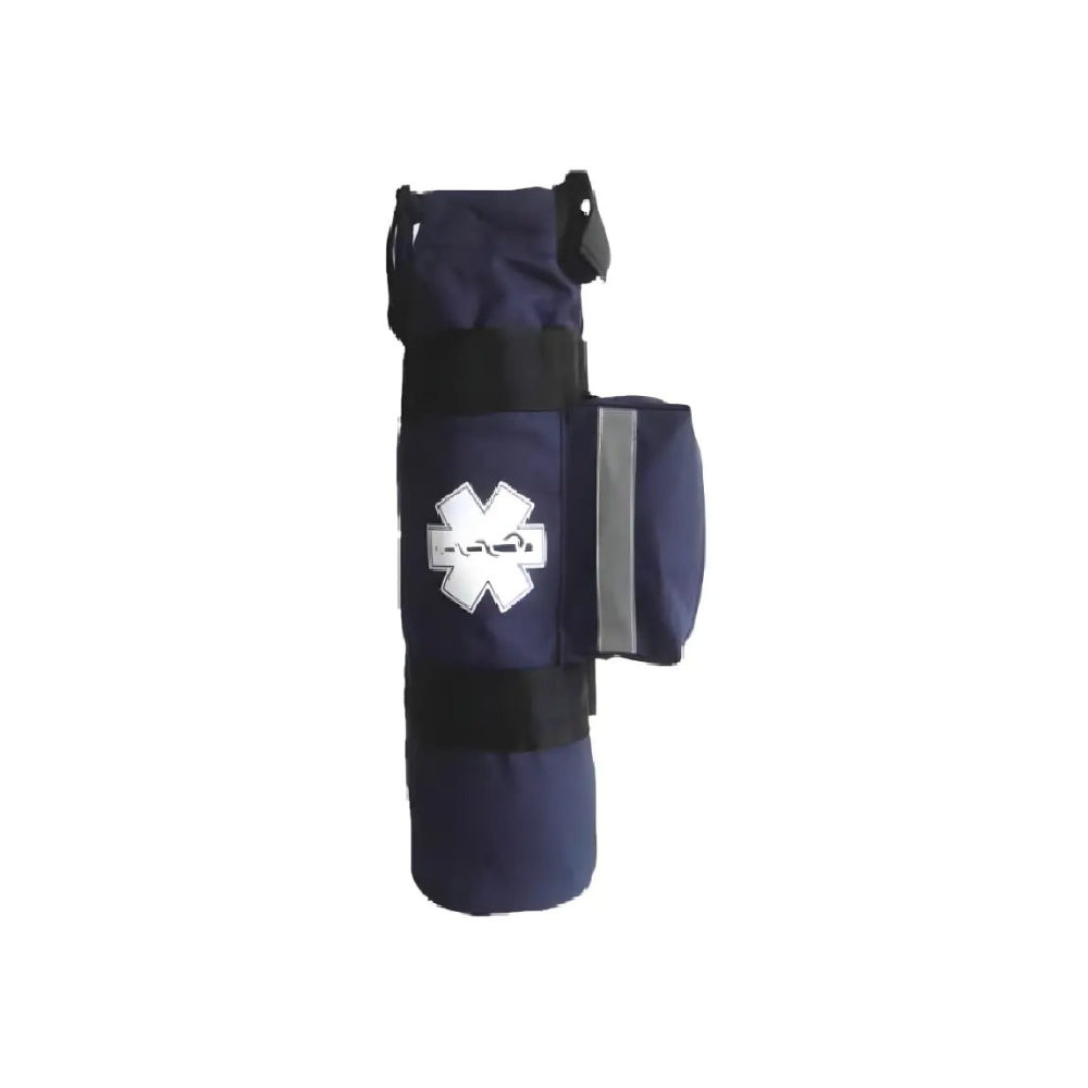 Portable Oxygen Cylinder Sleeve Bag Star Of Life - Zippered Storage Tank Pouch w/ Adjustable Straps - Navy