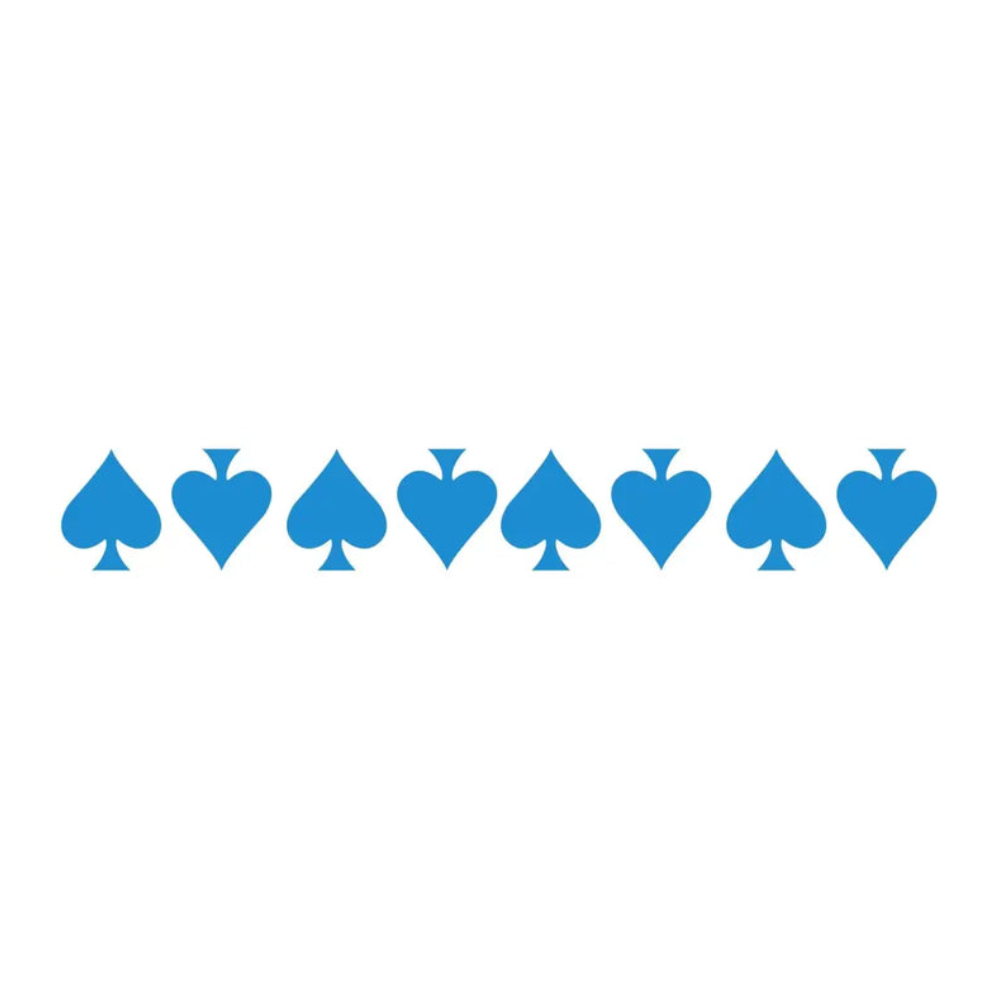 BLUE REFLECTIVE ACE OF SPADE HELMET DECAL 8 PACK
