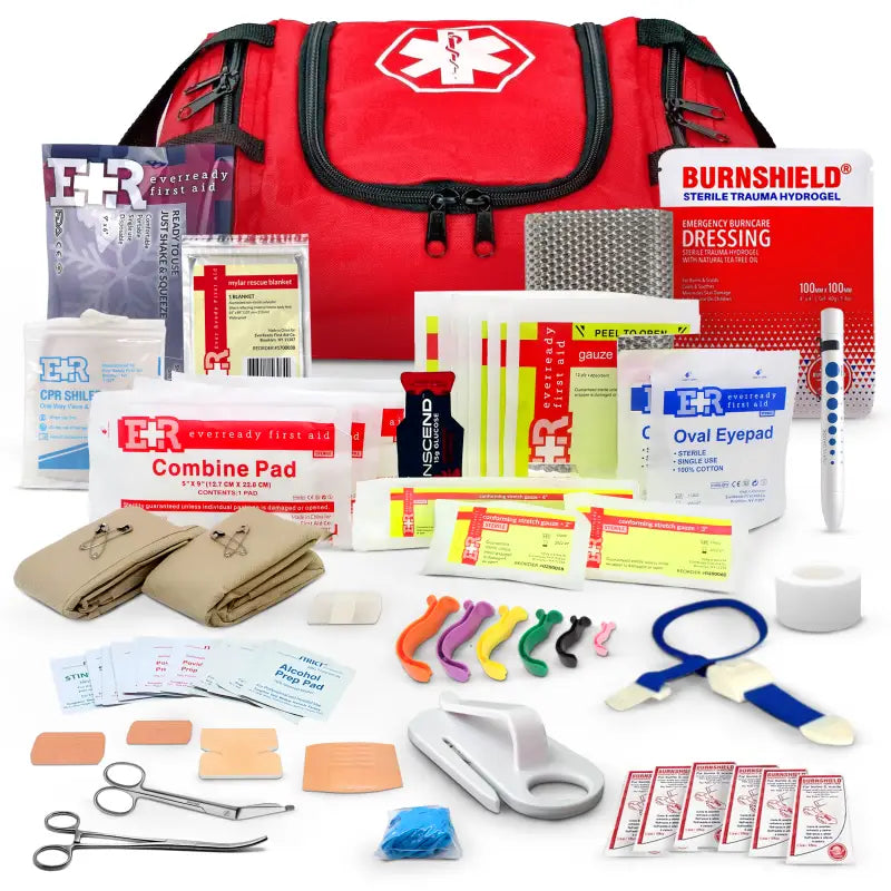 Fully Stocked First Responder Trauma Kit for Firefighters, Police, and First Responders