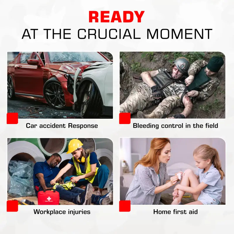 First aid scenarios with Tactical IFAK Kit for first responders, firefighter, and police