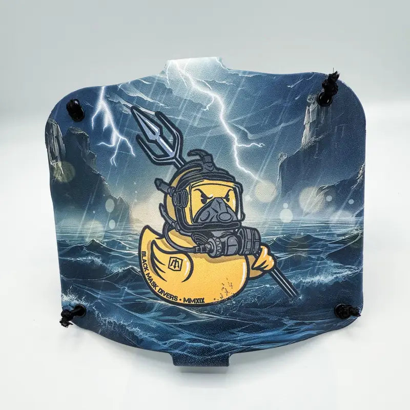 Drawstring bag with diver duck design for first responders firefighters and police