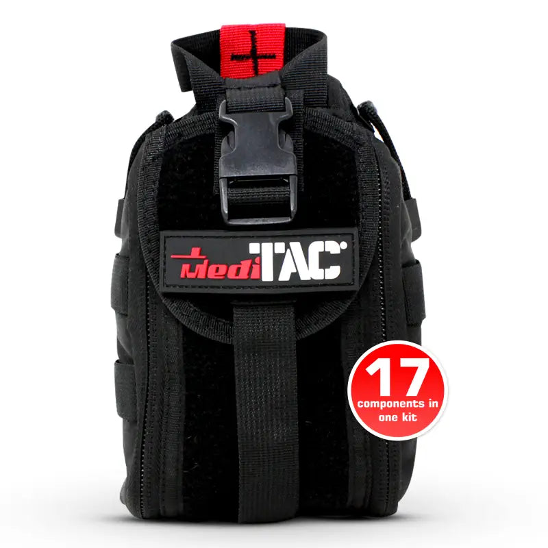 Black Tactical IFAK Kit for First Responders, Firefighters, and Police Emergency Use