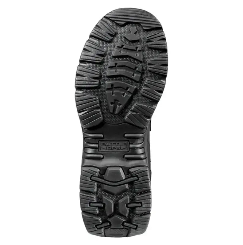 Black boot sole with deep treads from Black Diamond waterproof tactical boot for firefighters