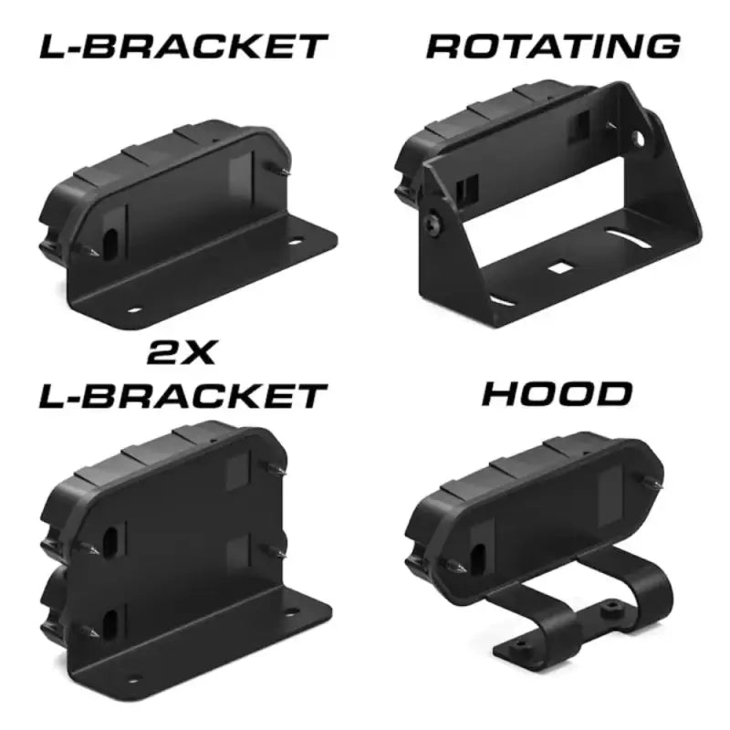 Black mounting brackets for Feniex T3 LED Surface Mount Grille Light, ideal for LED warning lights