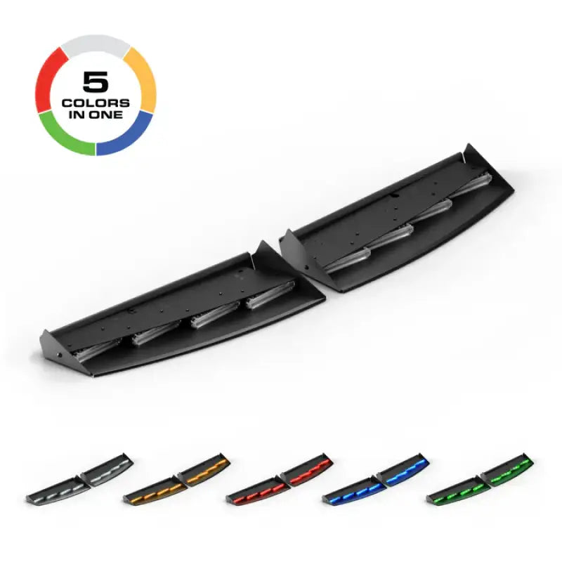 Black car spoiler with color options for Feniex Quantum 2.0 Interior Rear Light Bar and rear light bar