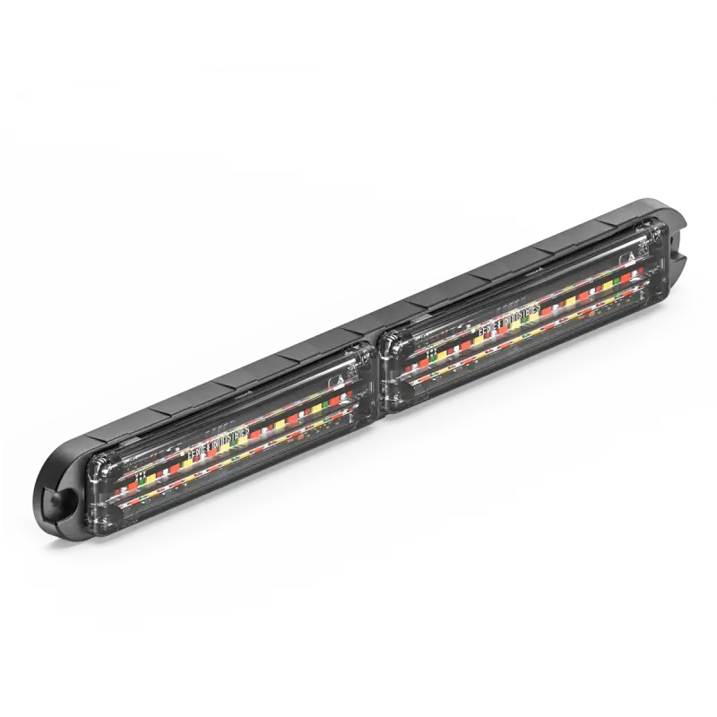 Black-cased LED light bar with wide surface mount for Feniex Q Series Flat Wide Surface Mount