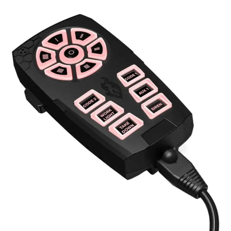 Black control panel with illuminated buttons for Feniex Typhoon Handheld Siren