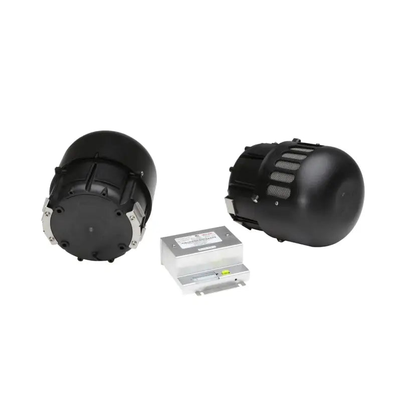 Whelen Howler primary siren motor components with silver amplifier for first responders