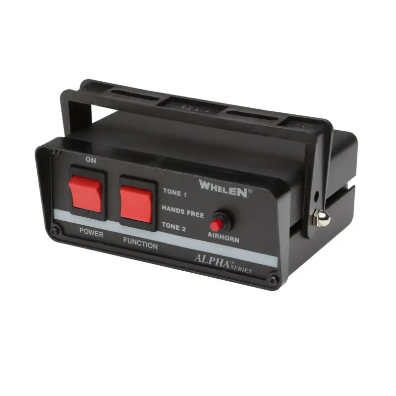 Black emergency vehicle siren control box for Whelen Alpha ALPHA12S Alpha Siren system