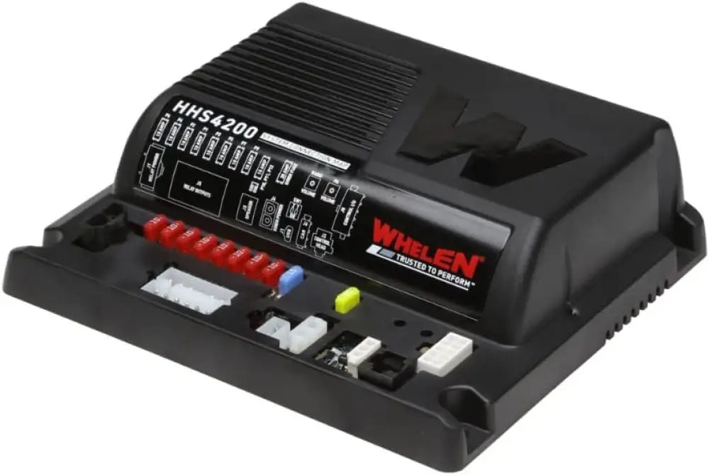 Black emergency vehicle siren control box for Whelen HHS4200 siren amplifier