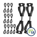 Black glove clips displayed in Glove Clip Safety Holder for secure and convenient use