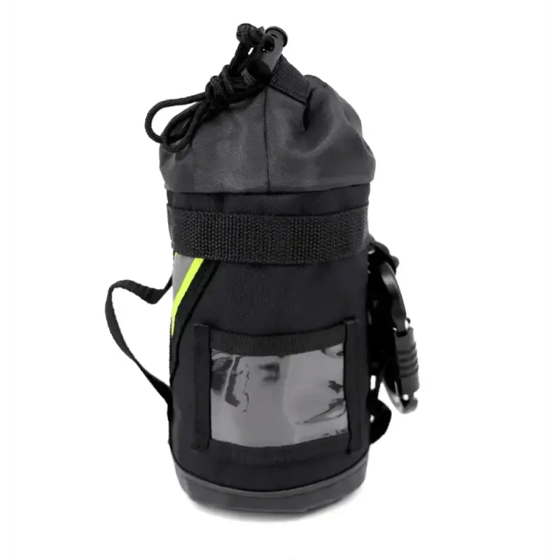 Black insulated bottle holder with adjustable straps for Personal Rope + Bailout Kit