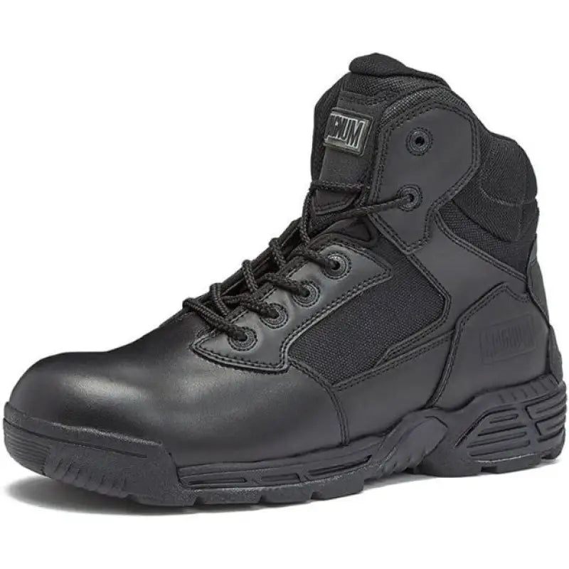 Black leather tactical boot from STEALTH FORCE 6’’ designed for work boots and first responders