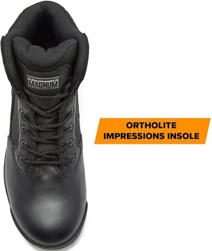 Black Leather Work Boot for First Responders and Firefighter STEALTH FORCE 6’’ Tactical Boot WP