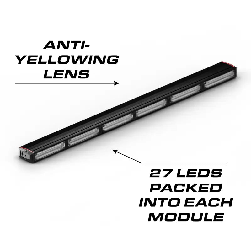 Black LED light bar on Feniex Quantum 2.0 Stick Light for first responders