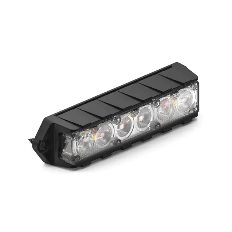 Black LED light bar on Feniex Fusion-S surface mount for first responders