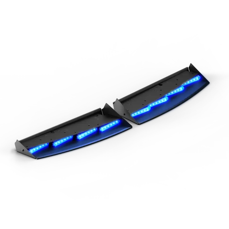 Black LED light bars on Feniex Quantum 2.0 interior front light bar for first responders