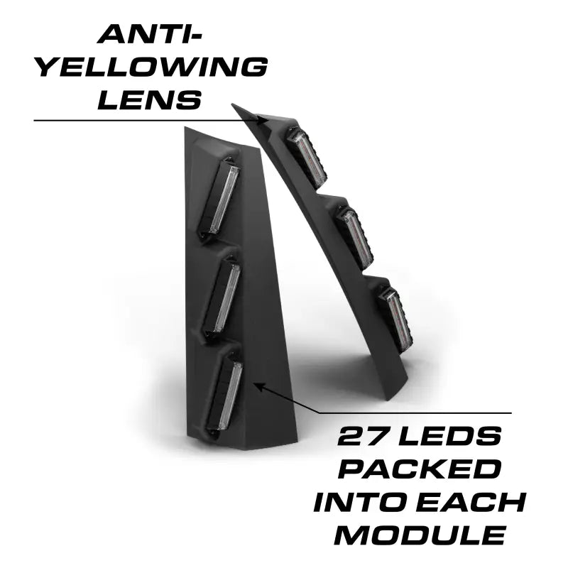 Black LED light modules on Feniex Quantum 2.0 Pillar Mount for first responders
