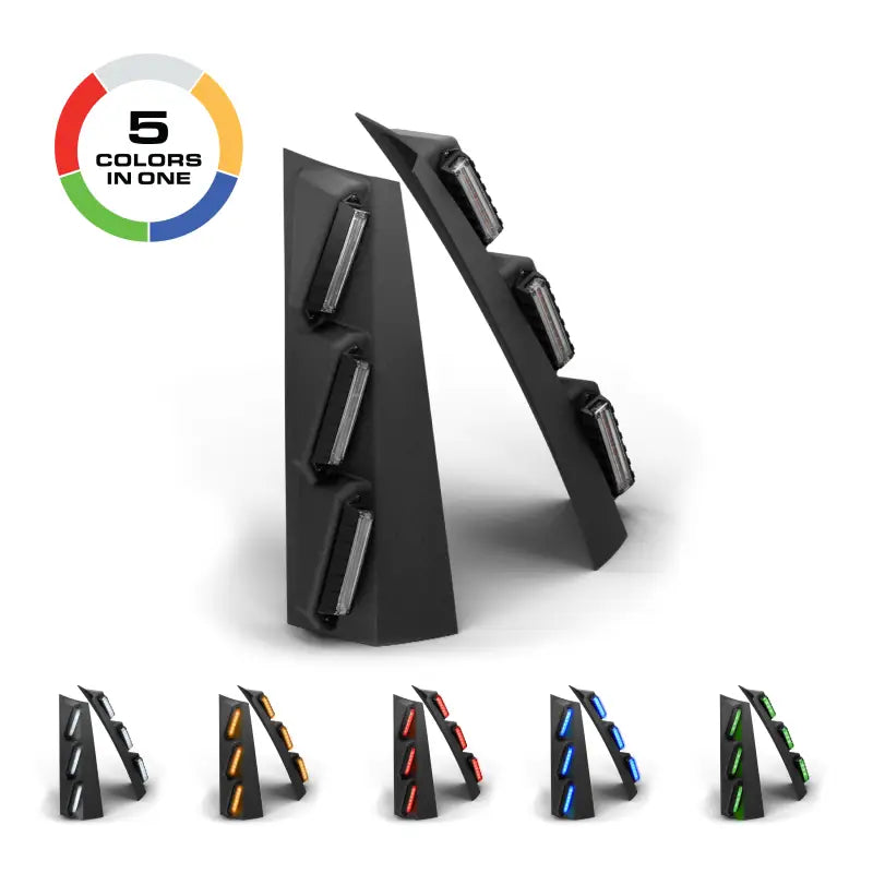 Black LED light strips on Feniex Quantum 2.0 Pillar Mount for first responders