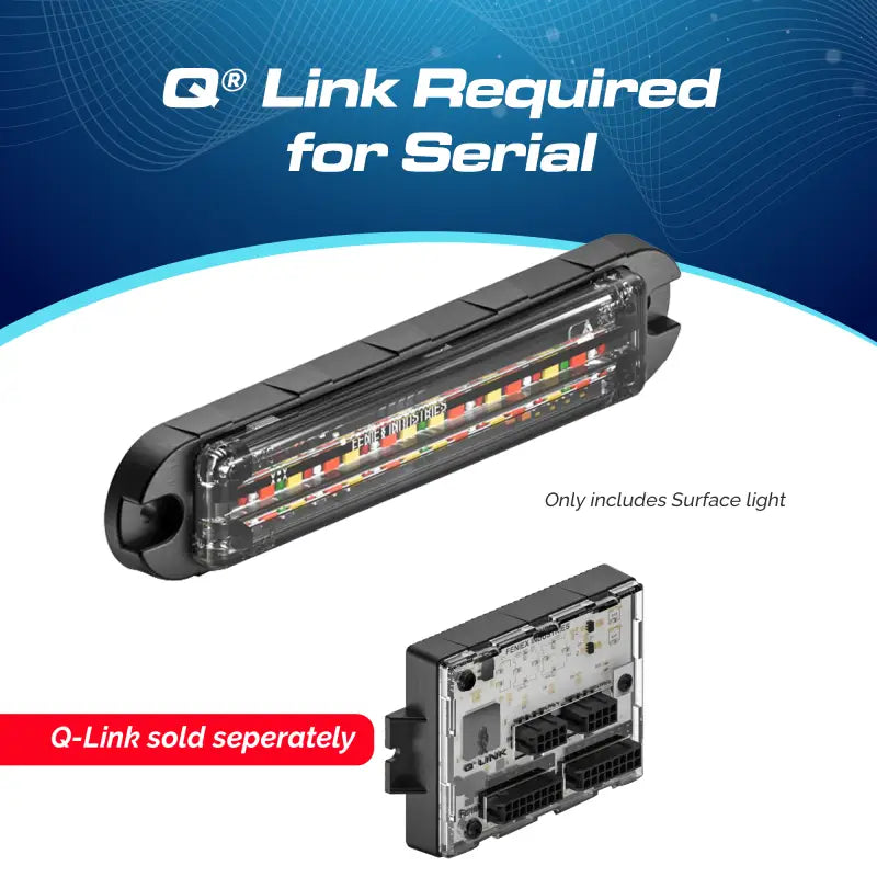 Black LED Surface Light and Q-Link Device for Feniex Q Series Flat Surface Mount