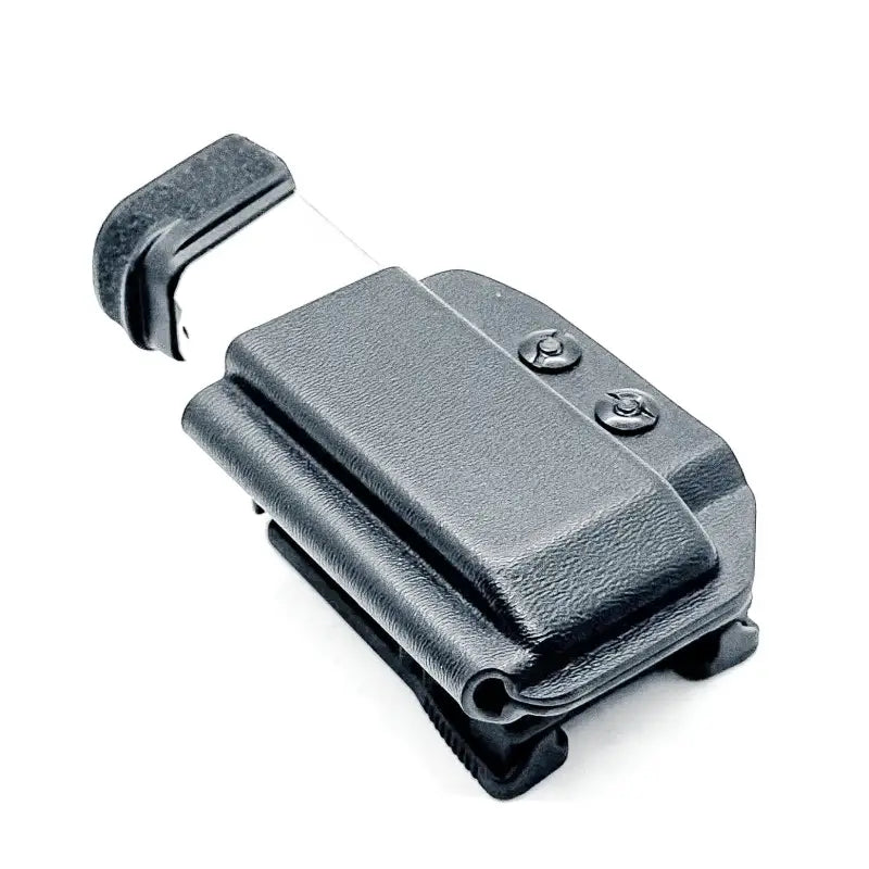 Black magazine holster for Hellcat Pro OWB with Four Brothers Holsters, magazine retention adjustment