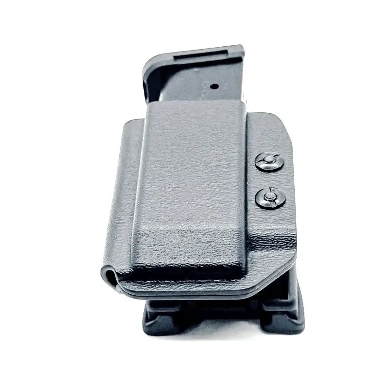 Black magazine holster for Shield Arms S15 OWB Pouch with four brothers holsters and retention adjustment