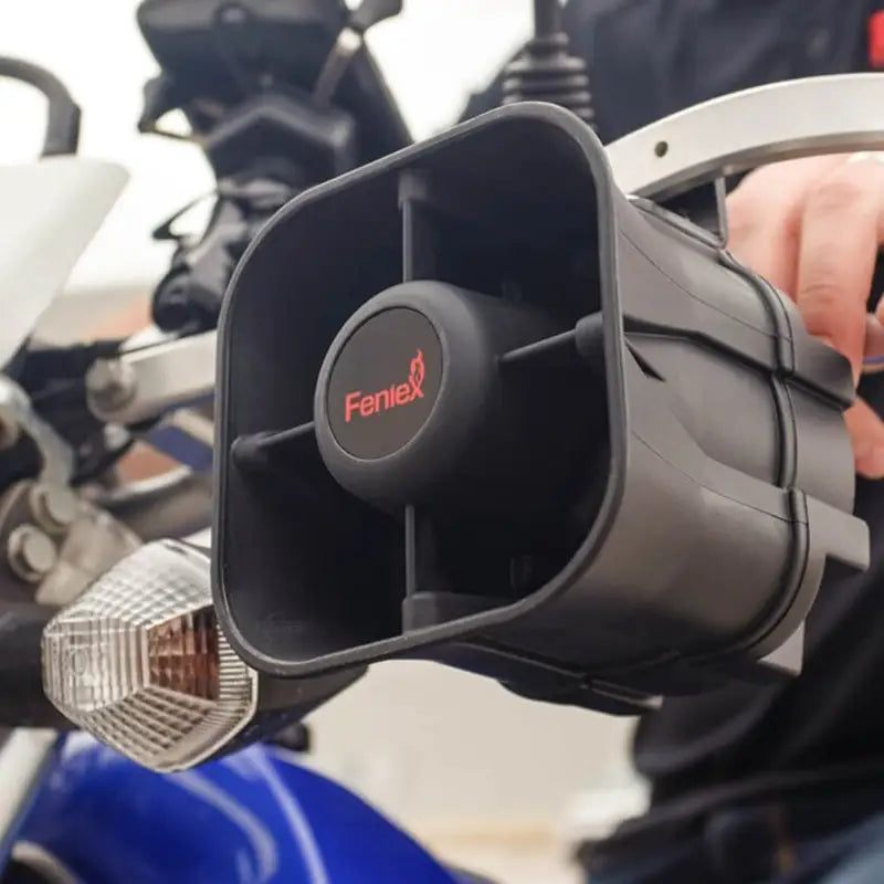 Black Motorcycle Siren Feniex Titan 30W for a great fit in compact size vehicles