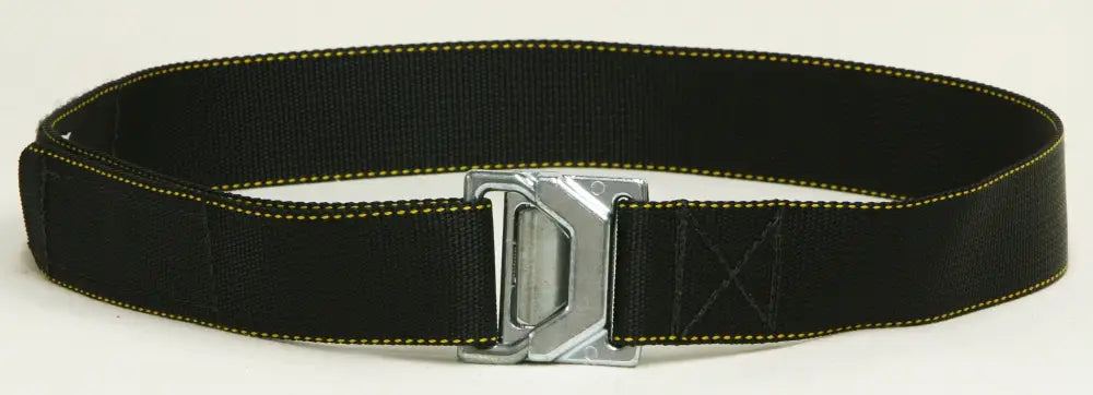 Black nylon firefighter belt with quick release Airlock buckle for first responders