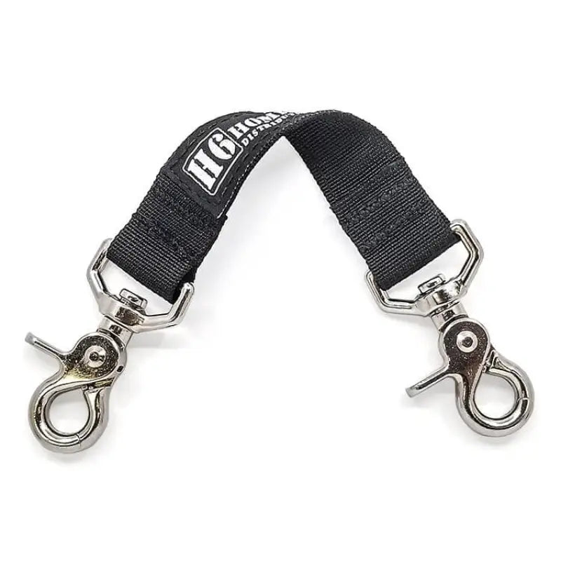 Black nylon anti sway strap with metal swivel clips for tactical radio use