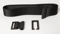 Black nylon strap with plastic buckles on OmniCarry Retention Belt for secure retention
