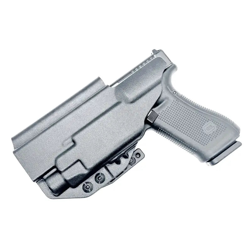 Black Glock 17 with Streamlight TLR-7 in an IWB holster with light-mounted retention
