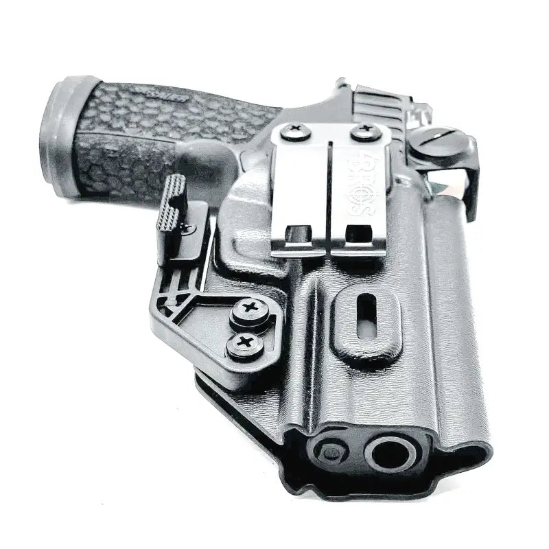 Black pistol stored in Sig Sauer P365-FUSE IWB Holster for concealed carry
