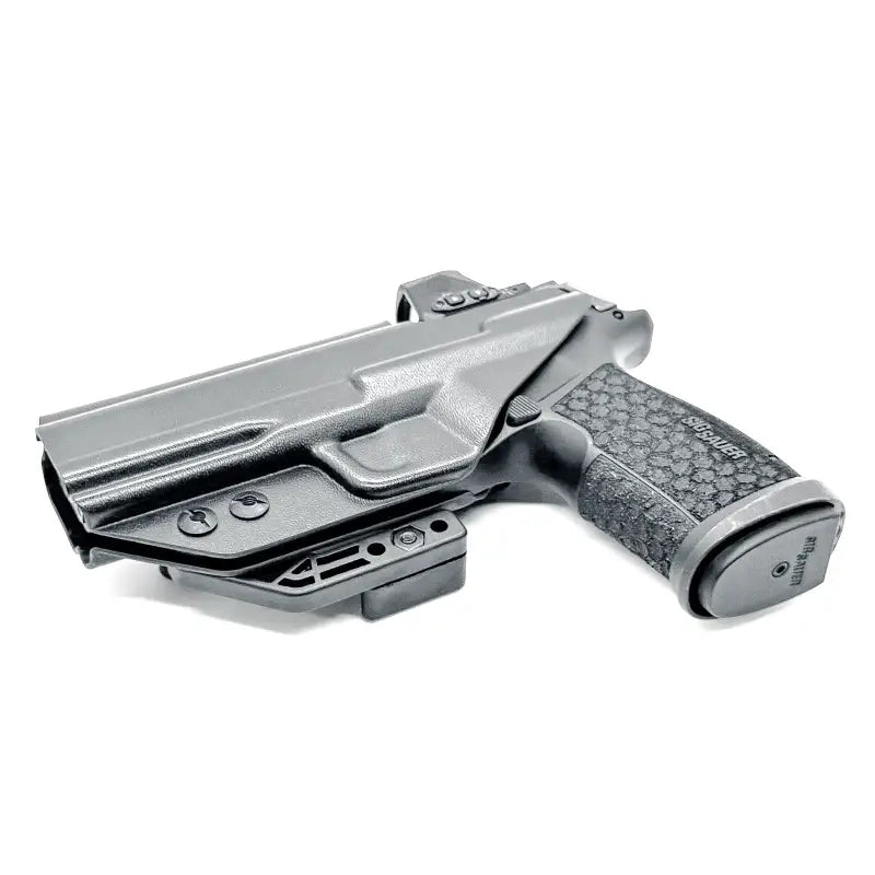 Black pistol in a holster for Sig Sauer P365-FUSE concealed carry IWB holster