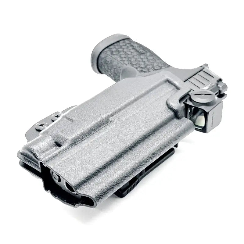 Black pistol with Streamlight TLR-7 HL-X in Sig Sauer P365-FUSE OWB Holster