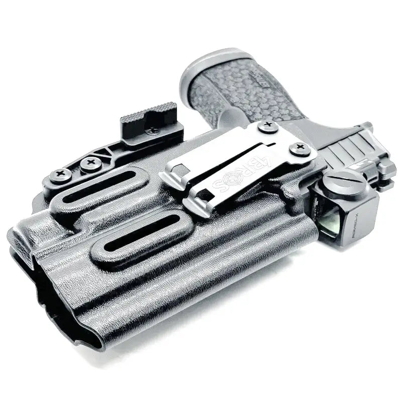 Black Sig Sauer P365-FUSE holster with TLR-7 HL-X for IWB concealment and magazine pouch