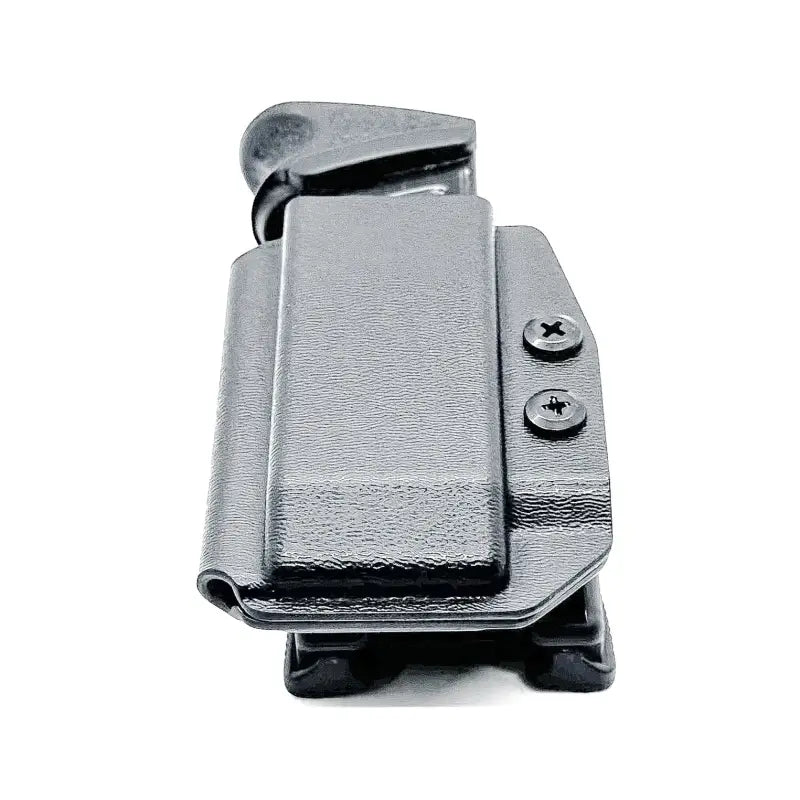 Black plastic gun holster for H&K 9/40 OWB magazine carrier by Four Brothers Holsters