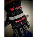 Black Squad 1 extrication gloves with padded knuckle protection and ANSI cut level