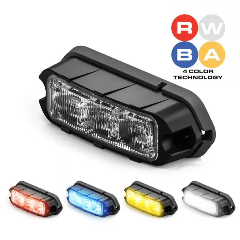 Black rectangular LED light for Feniex Quad Q3 surface mount, ideal for firefighters and first responders