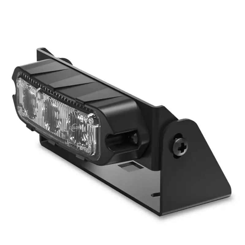 Black rectangular Feniex T3 LED warning light with mounting bracket for LED grille use