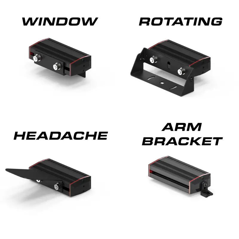 Black rectangular Feniex Q Series 100 Stick Light with mounting options and Q-Link device