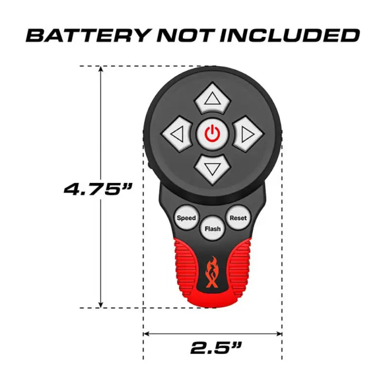 Black and red remote control for Feniex Remote Spot Light, ideal remote spot light accessory