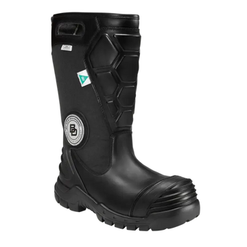 Black Diamond X2 Leather Fire Boot: Durable black rubber work boot for first responders