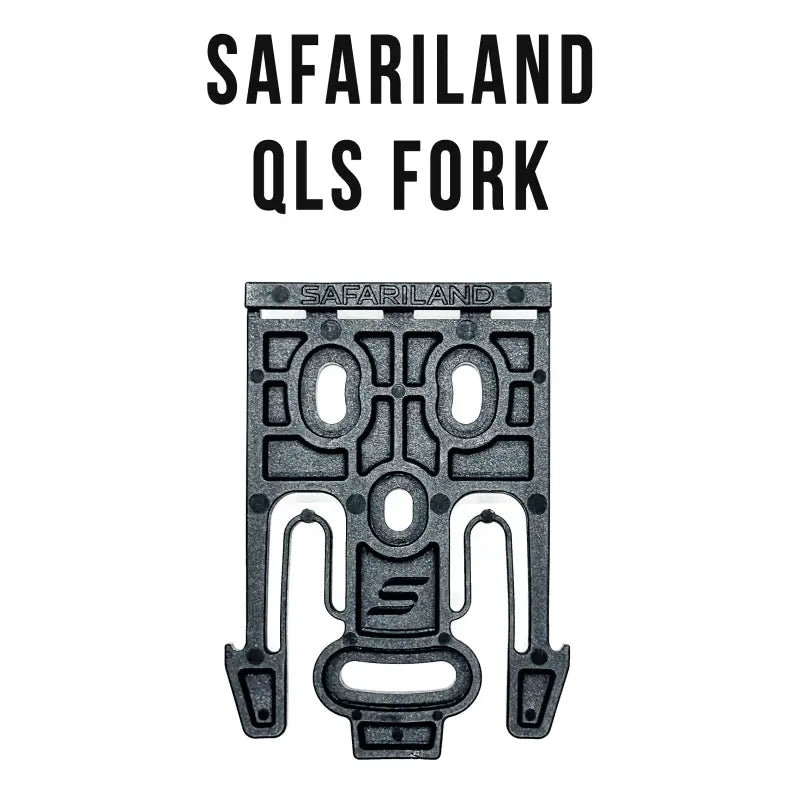 Black Safariland QLS fork for Glock 19 with Streamlight TLR-7 OWB Holster